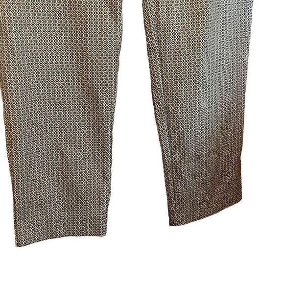 Printed Pull On Career Pants Stretch Geometric Pattern Trousers - Picture 3 of 5